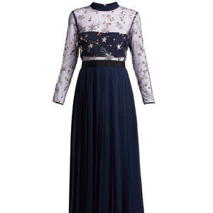 Self Portrait Gown: Sequin Star Tulle & Navy Crepe